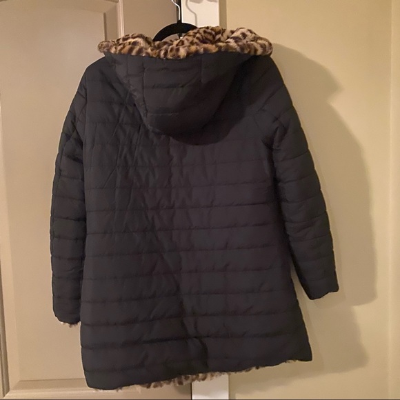 Sandro Ferrone Reversible Leopard Print Hooded Coat Size Small - Picture 2 of 7
